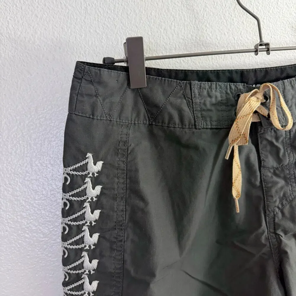 Howler Bros Los Hermanos Board Shorts 30 Grey Mens Beach Rooster Embroidered EUC